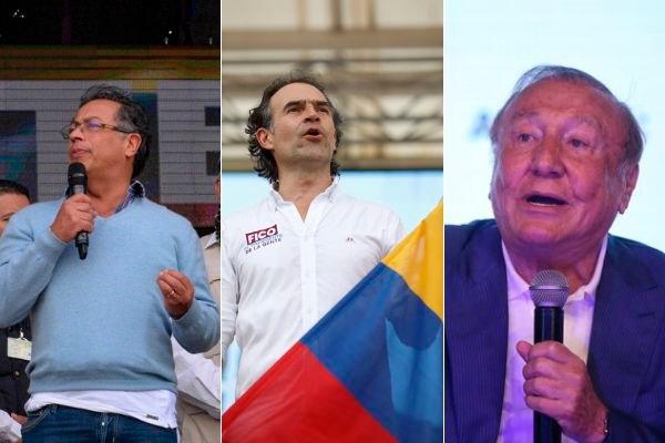 Gustavo Petro, Federico Gutiérrez y Rodolfo Hernández lideran intención de voto para las elecciones presidenciales. FOTOS: Campañas y Colprensa