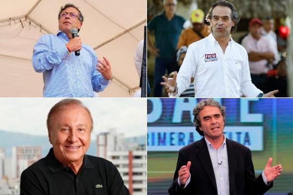 Gustavo Petro, Federico Gutiérrez, Rodolfo Hernández y Sergio Fajardo llegan al Día D de las elecciones presidenciales 2022.
