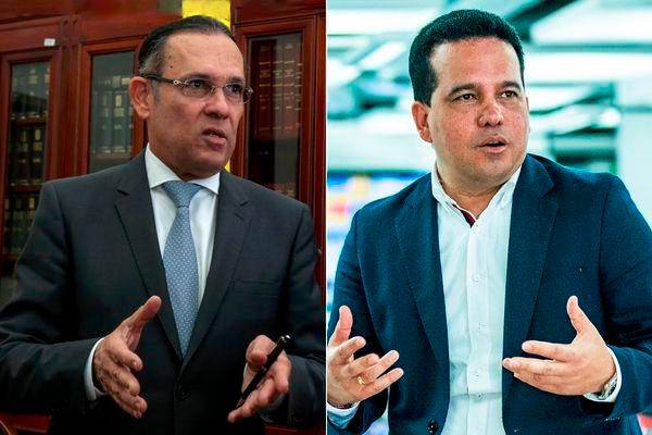 Efraín Cepeda, el presidente del Directorio de Partidor Conservador, y Carlos Andrés Trujillo, quien se perfila como posible presidente del Senado. FOTO: EL COLOMBIANO 