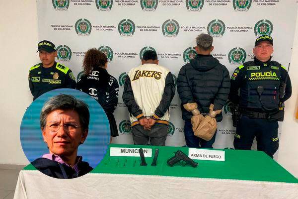 La alcaldesa de Bogotá, Claudia López, atribuye la inseguridad en la ciudad a la disminución en el número de policías. FOTOS: Cortesía Policía Metropolitana de Bogotá y Colprensa