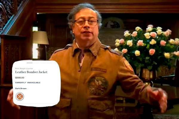 Esta fue la chaqueta que la jefa de gabinete, Laura Sarabia, le dio al presidente, Gustavo Petro. FOTO: Cortesía