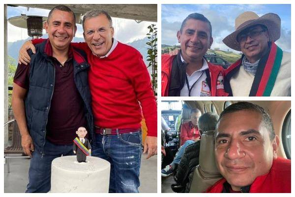Uribe aparece en varias fotografías con Roy Barreras durante eventos de campaña del Pacto Histórico e, inclusive, viajando en aviones privados. FOTO: TWITTER