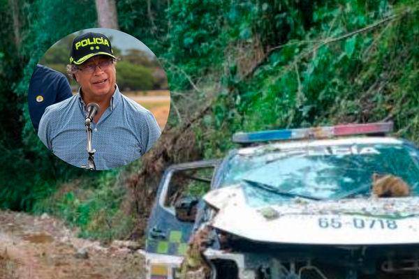 El presidente Gustavo Petro también indicó que los auxiliares de Policía no deben estar en zonas de conflicto. Foto: Presidencia y Cortesía