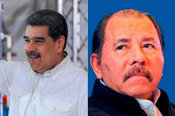 Nicolás Maduro y Daniel Ortega. FOTO: Twitter y EFE