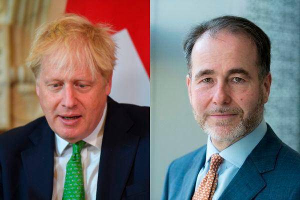 El primer ministro británico, Boris Johnson (izquierda), y el diputado Chris Pincher (derecha). FOTO: EFE y CORTESÍA