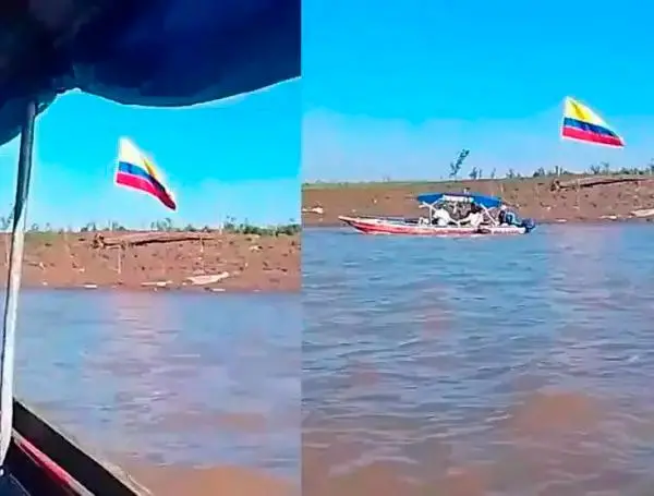 La bandera fue retirada por la fuerza pública de Perú. FOTO CORTESÍA
