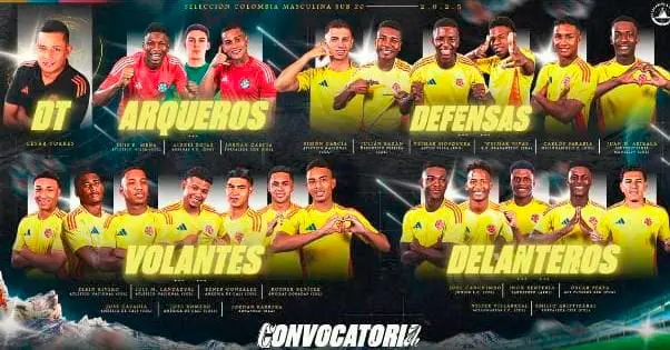 Listos lo 21 convocados de Colombia para el Mundial Sub-20 de Chile. FOTO CORTESÍA FCF