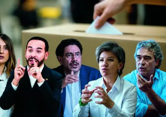 Cinco candidatos presidenciales lideraron la conversación durante estas elecciones para suceder a Gustavo Petro. <b>FOTO Ilustración El Colombiano</b> 