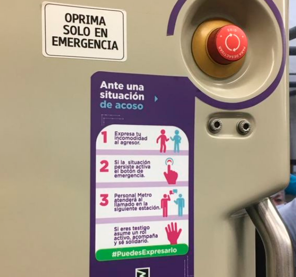 Denuncie acoso en el metro oprimiendo el botón rojo