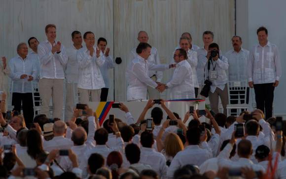 Hace cinco años el 26 de septiembre de 2016 se firmó el Acuerdo de Paz entre las Farc y el gobierno colombiano. Foto: Donaldo Zuluaga. 