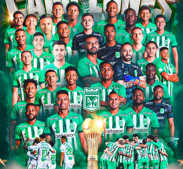 Estos son los 26 jugadores que Atlético Nacional tiene registrado en Dimayor y que se coronó campeón de la Liga y la Copa BetPlay-2024. FOTO CORTESÍA DIMAYOR 