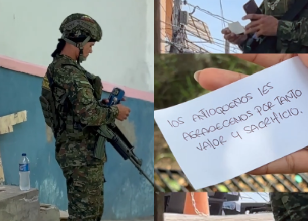 Varios uniformados, al ver el mensaje, se alegraron y algunos incluso lo guardaron. Imagen: Captura de video. 
