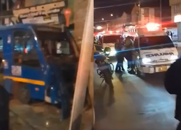 En video quedaron las imágenes del accidente en el que cuatro personas resultaron heridas. FOTO: captura de video