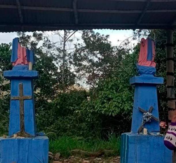 Fueron por lo menos tres puntos del municipio donde se vandalizaron las imágenes religiosas. FOTO Tomada de redes sociales