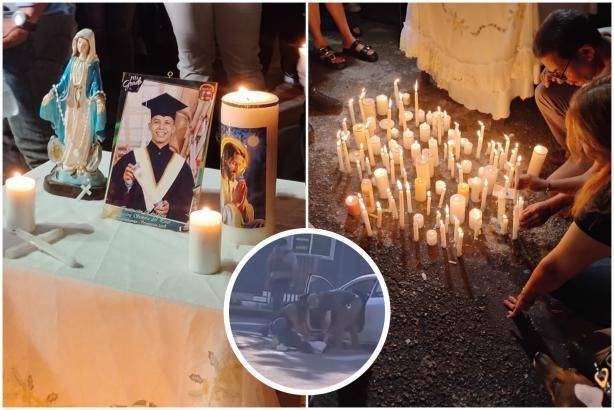 Con velas blancas y un rotundo reclamo de justicia, el barrio La Victoria despidió simbólicamente al joven colombiano de 26 años muerto en un operativo del ICE, tras ser asesinado a disparos. FOTO: Captura de video de redes sociales y cortesía Metropolitano Noticias