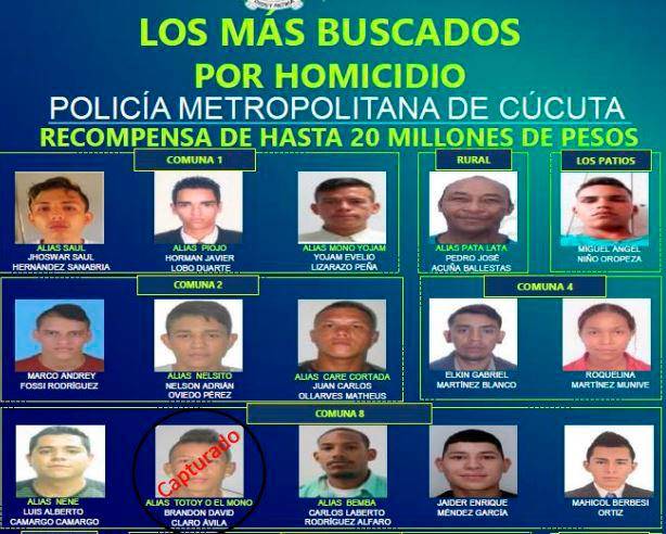 Capurado en Girardota estaba entre los más buscados en Cúcuta. Foto: Cortesía
