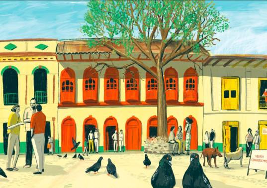 En latín, conversar se trata de asociarse con alguien, con-verger, con-vertir, desembocar en algo con alguien. Ilustración: Manuela Correa.