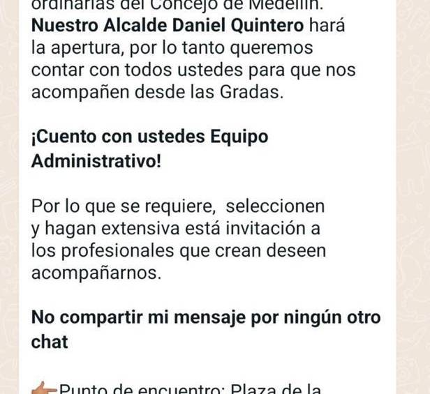 Por cadenas de WhatsApp presionaron a contratistas para apoyar a Quintero en el Concejo