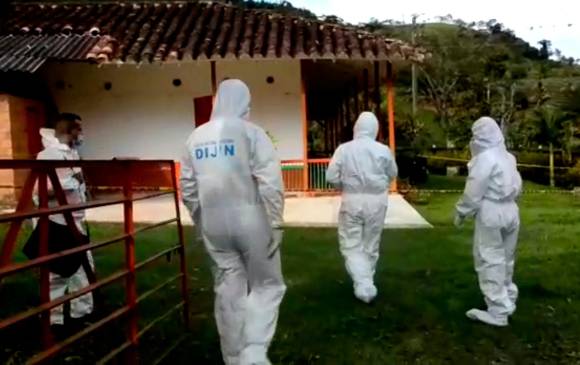 Esta es la finca en la cual ocurrió el crimen, en el corregimiento Farallones, de Ciudad Bolívar, Antioquia. FOTO: CORTESÍA DE LA POLICÍA.