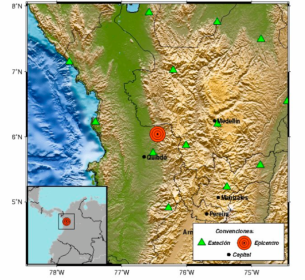 Un temblor se registró en la mañana de este domingo, 8 de diciembre. FOTO: Tomada de X @sgcol
