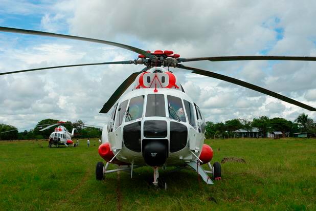 Helicóptero usado en Operación Jaque ahora cumple funciones humanitarias. FOTO: Cortesía Ejército nacional. 