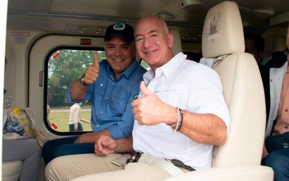 El presidente Duque y Jeff Bezos sobrevolarán el Parque Nacional Natural Serranía de Chiribiquete. FOTO TOMADA DE TWITTER @IvanDuque
