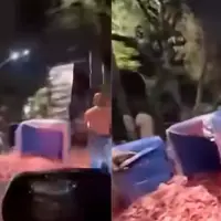 EN VIDEO: En Castilla hubo tremendo trancón por una carne regada