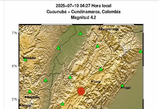 La madrugada de este jueves fue reportado un nuevo sismo en Cundinamarca por parte del Servicio Geológico Colombiano (SGC). Imagen, captura de pantalla de SGC.