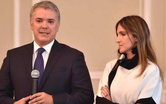 El presidente Iván Duque y su jefe de gabinete, María Paula Correa. FOTO PRESIDENCIA