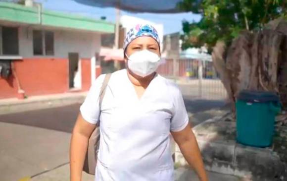 Verónica Machado, enfermera jefe de la Unidad de Cuidados Intensivos del Hospital de Sincelejo, en Sucre, se convertirá en la primera persona en ser vacunada contra la covid-19 en Colombia. FOTO: CORTESÍA PRESIDENCIA