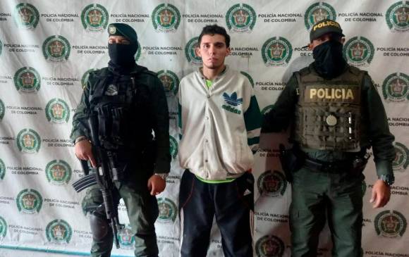 Juan Camilo Zapata Cano, alias “Zeta”, fue capturado en enero de 2022 en Medellín. FOTO: CORTESÍA DE LA POLICÍA.