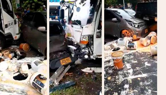 En la zona industrial de Belén no hubo heridos, pero sí graves destrozos. FOTO: CORTESÍA DENUNCIAS ANTIOQUIA
