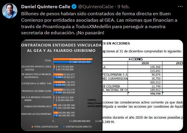 Quintero y Uribe volvieron a agarrarse en redes sociales