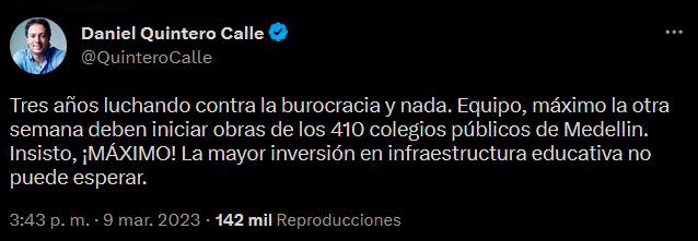 398 colegios en Medellín esperan que por fin se vean las vigencias futuras antes de que ocurran nuevas emergencias