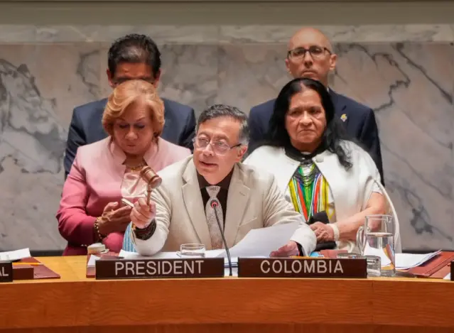 Gustavo Petro presidió en la ONU un debate sobre Oriente Medio y construcción de paz. FOTO: X: Presidencia de Colombia