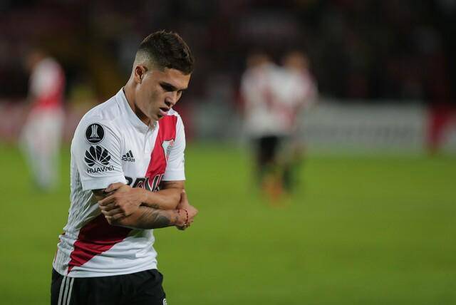 Juan Fernando Quintero jugando para el River Plate en la Copa Libertadores 2018. Foto: Colprensa 