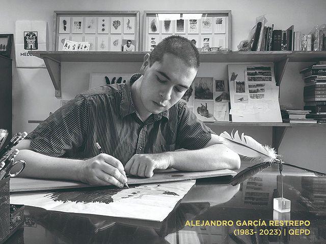 Este era Alejandro García Restrepo catalogado como uno de los mejores artistas de Colombia. FOTO: Cortesía @galeriaelmuseo