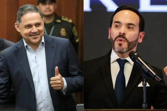 Honorio Henríquez (izq.), elegido como nuevo presidente del Senado, habló con Abelardo de la Espriella, el presidente electo. FOTOS: Colprensa