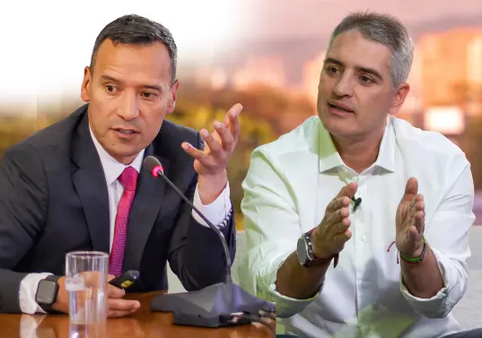 La reunión de seguridad del sábado pasado en Rionegro fue liderada por el ministro Pedro Sánchez y el gobernador Andrés Julián Rendón. FOTO EL COLOMBIANO