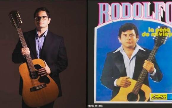 Esta es una de las portadas de los discos que publicó Rodolfo Aicardi padre, con la guitarra que le heredaron sus hijos. FOTO Cortesía