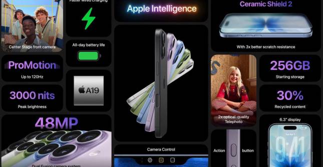 Apple presentó el iPhone 17 en sus versiones básica, Air y Pro, con diferencias en diseño, cámaras y precios. FOTO: Cortesía Apple