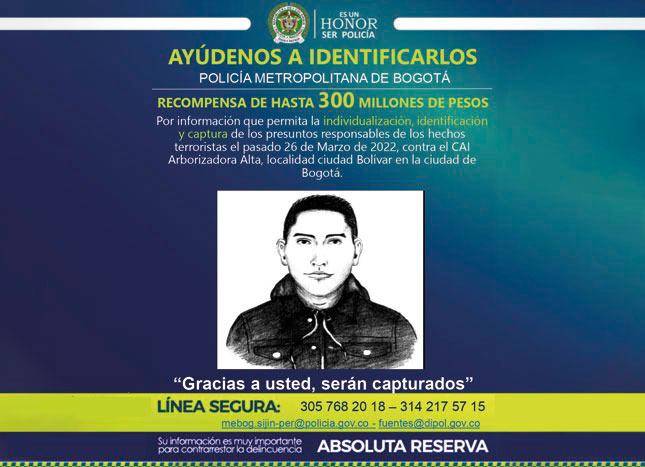 Por el presunto responsable se ofrece una recompensa de 300 millones de pesos. FOTO: COLPRENSA.