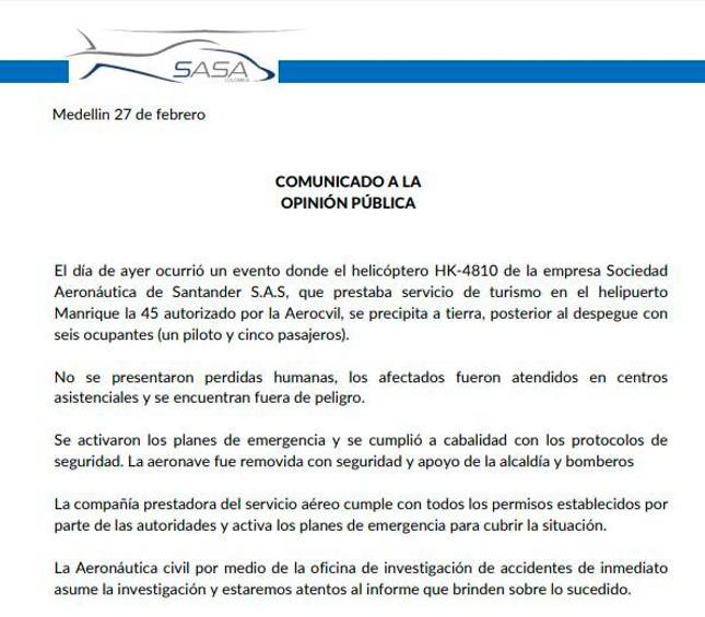 Helicópteros turísticos y helipuertos en Medellín: ¿qué permisos son necesarios y qué controles les hacen para evitar una tragedia?