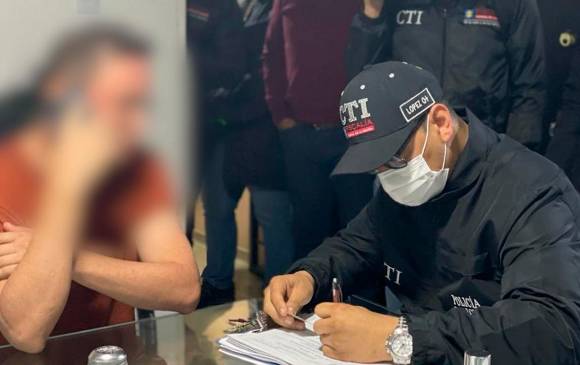 Momento de la captura de Yhoiner Rodolfo Leal Hernández. Foto Fiscalía.