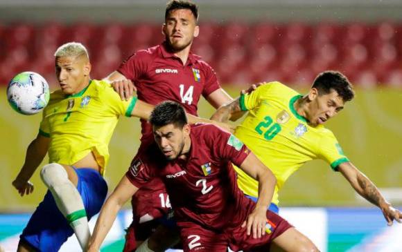 Último encuentro por eliminatorias entre Brasil y Venezuela, fue victoria 1-0 de la Auriverde, el 14 de noviembre de 2020. FOTO efe