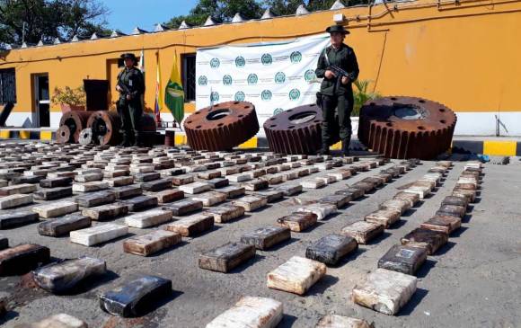 Incautación de 835 kilos de cocaína en un contenedor, en el puerto de Buenaventura, que iban para Roterdam (2018). FOTO POLICÍA