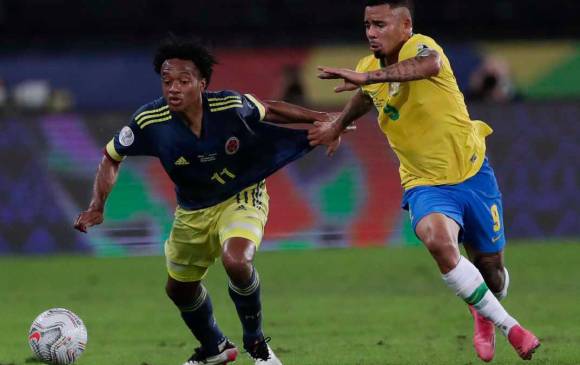 Imágenes de la última vez que Colombia enfrentó a Brasil como visitante. Fue derrota 2-1 en la Copa América de este año. FOTO EFE