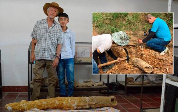 Un niño, y su abuelo, descubrieron la pieza arqueológica que ahora está expuesta en el museo de Agualinda, Cúcuta. FOTO: COLPRENSA
