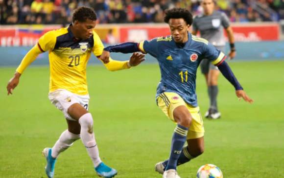 Imágenes del último encuentro entre Colombia y Ecuador, que fue la histórica goleada de 6-1 sobre la selección cafetera que este domingo buscará revancha en la Copa América. FOTO efe