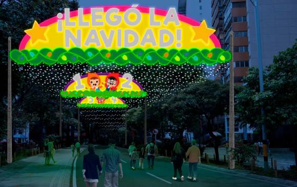 En la Avenida La Playa se iluminará el tramo entre el Teatro Pablo Tobón Uribe y la carrera Junín. ILUSTRACIÓN CORTESÍA EPM